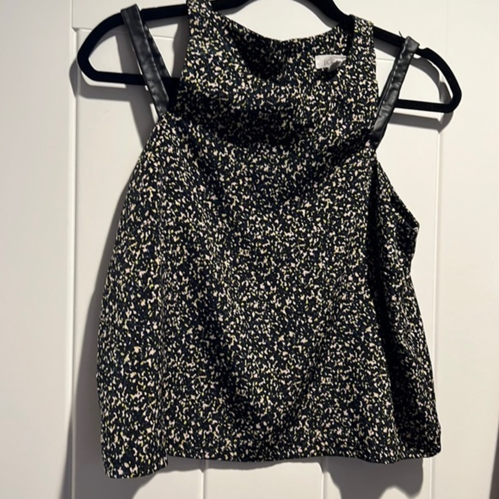 BCBG Faux Leather Strap Tank